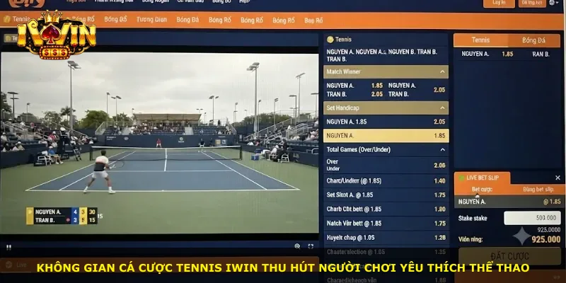 Không gian cá cược Tennis iWin thu hút người chơi yêu thích thể thao